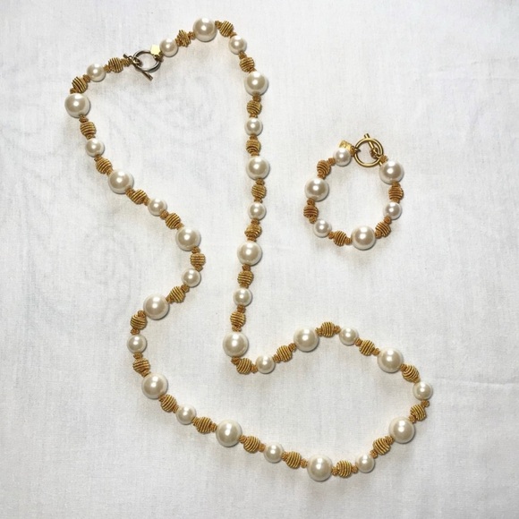 Anne Klein Jewelry - Anne Klein gold and pearl necklace and bracelet set